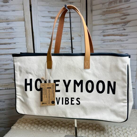 NWT SANTA BARBARA DESIGN STUDIO Hold Everything Honeymoon Vibes Canvas Tote - Picture 8 of 12